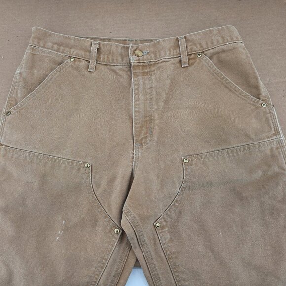Vintage Carhartt Double Knee Pants USA Made B01 BRN Brown Faded Distressed 32x29 - Picture 3 of 14